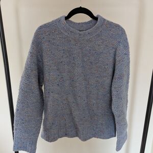 Theory Blue Periwinkle Speckled Crew Neck Sweater